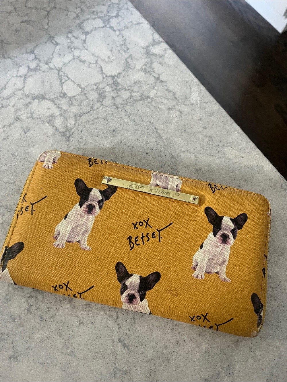 Betsey Johnson French Bulldog Clutch Wallet